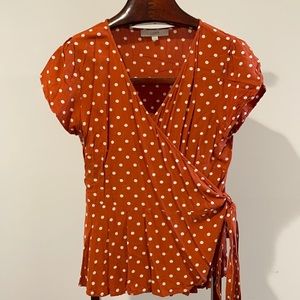 Loft Peplum Polka Dot Blouse